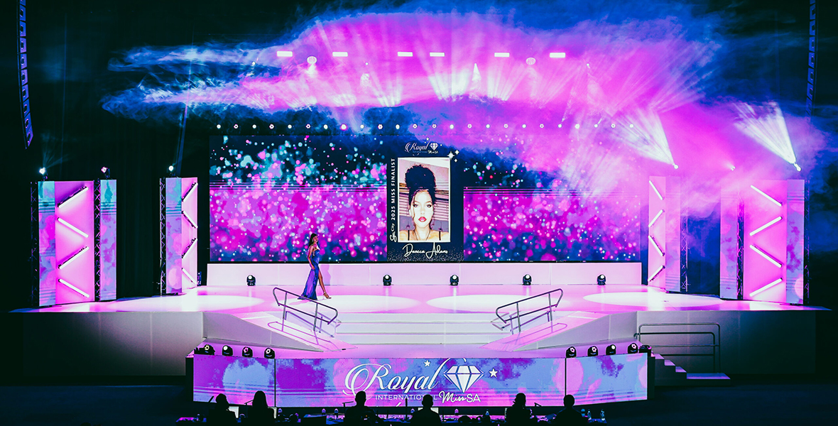 Full stage lighting for Royal International Miss South Africa